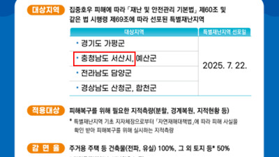 서산시, 집중호우 피해 복구 지역 지적측량 수수료 감면 시행